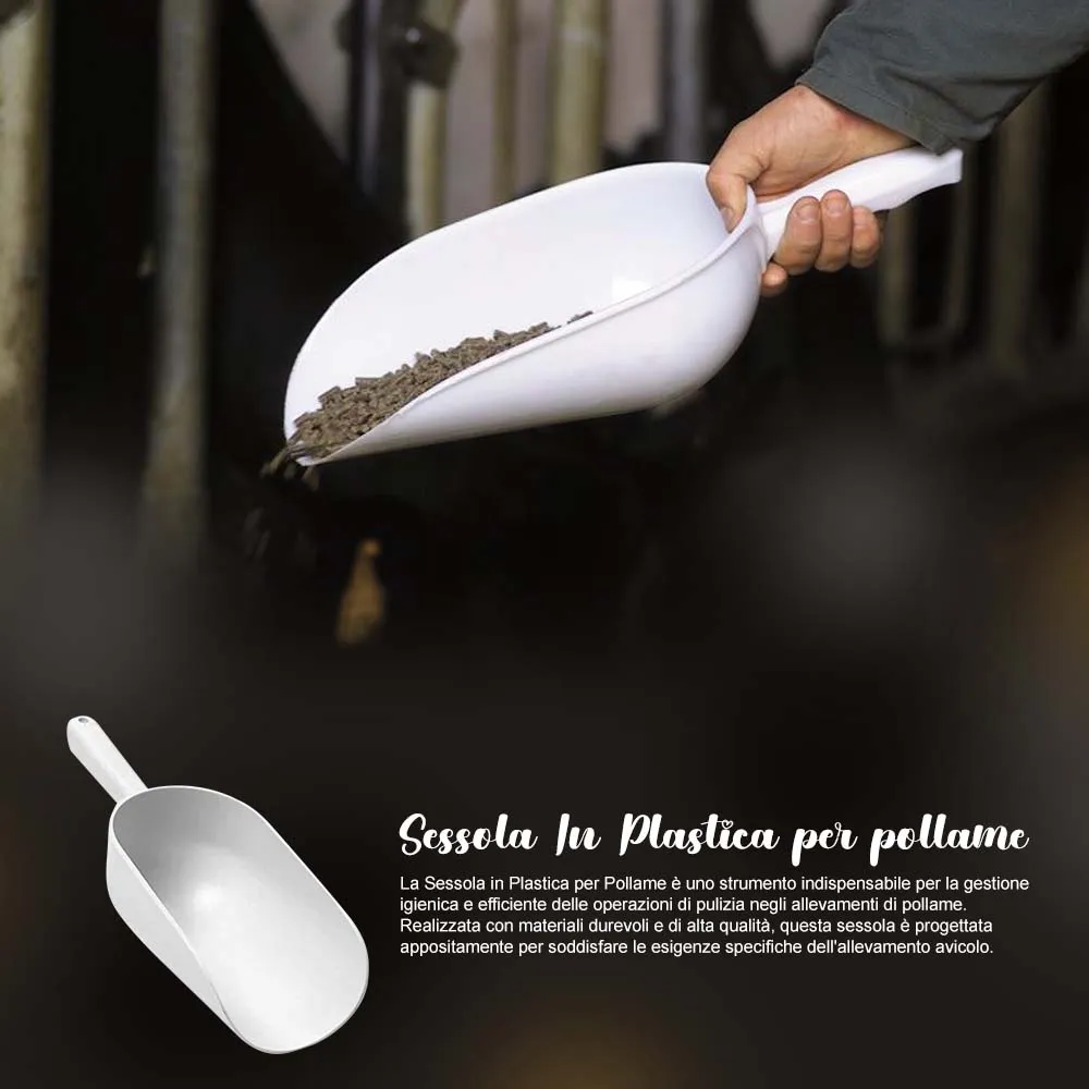 Paletta Plastica Pollaio 1kg 34cm per Mangime e Pulizia