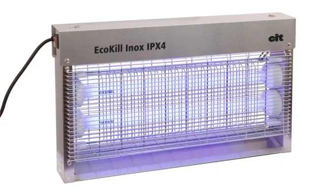 cit EcoKill Inox lampada insetti IPX4 acciaio per stalla