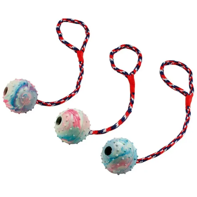 Beikircher palla con corda e campanello gioco cane resistente