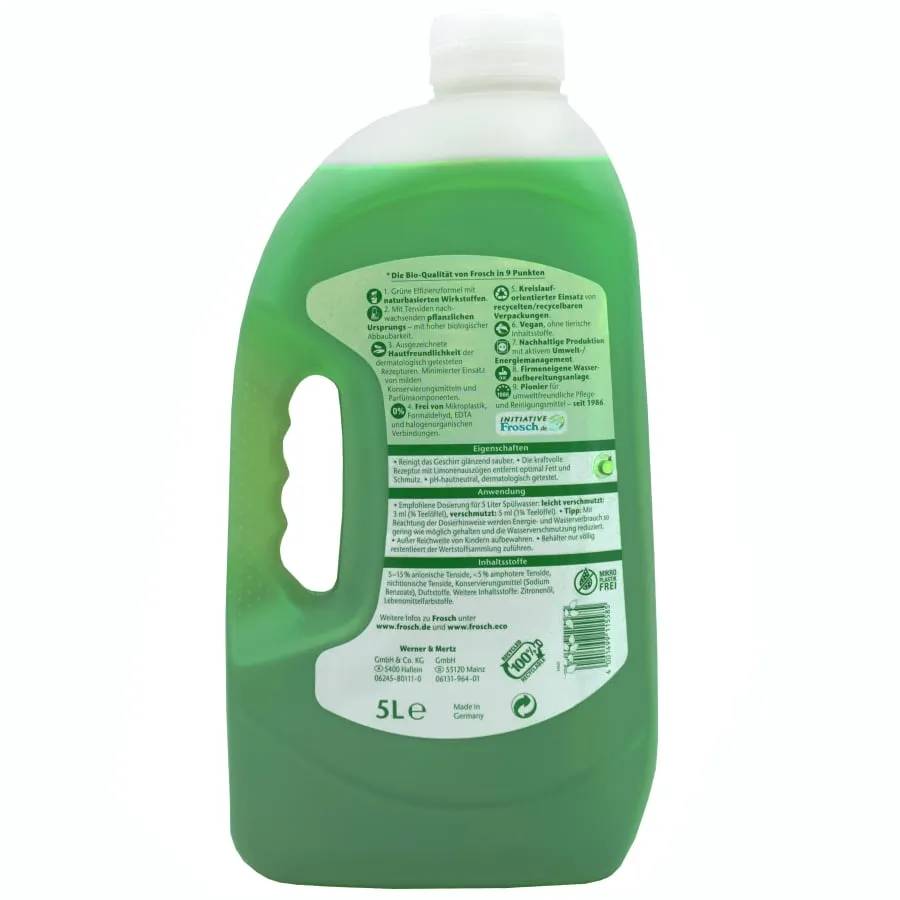 Frosch Limone Detersivo Piatti Tanica 5 L pH Neutro