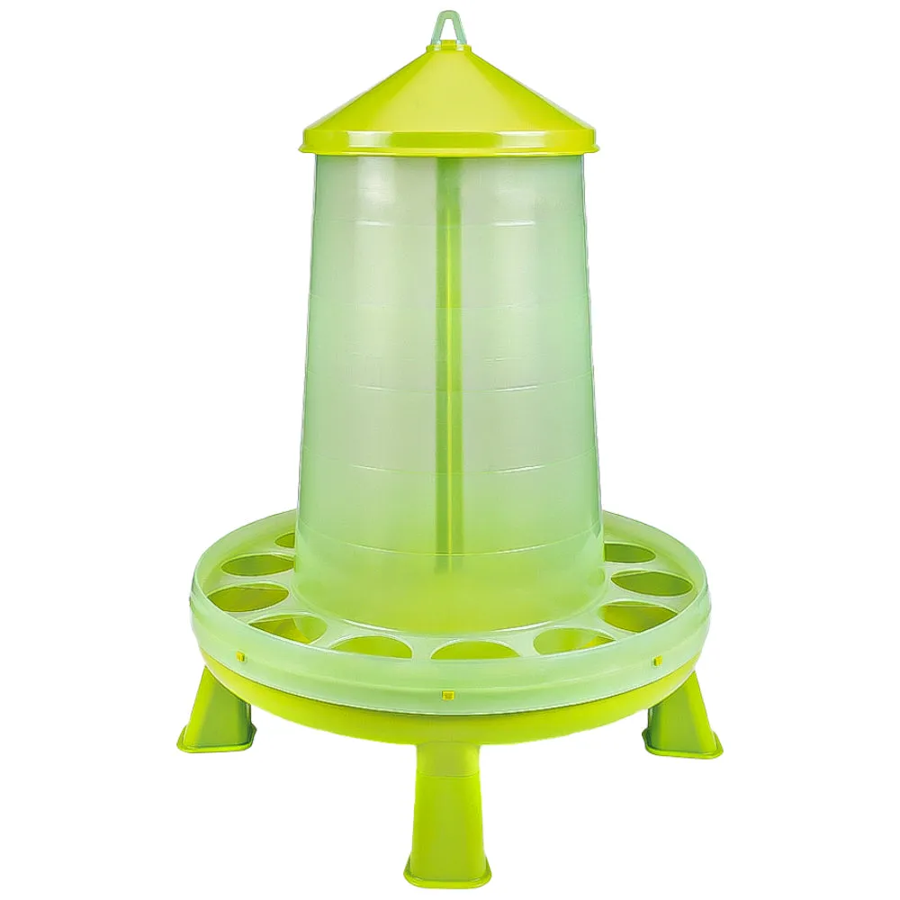 Mangiatoia polli plastica verde 16 kg con gambe antispreco