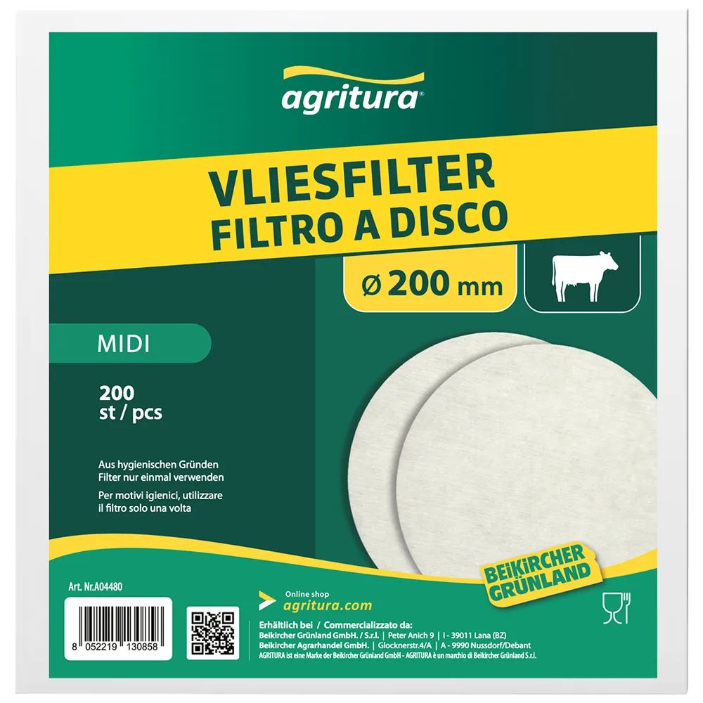 Agritura Vlies filtri latte 200 mm 200 pezzi monouso