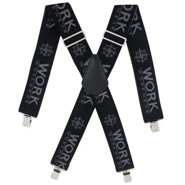 Bretelle Elastiche Uomo Regolabili da Lavoro Nere