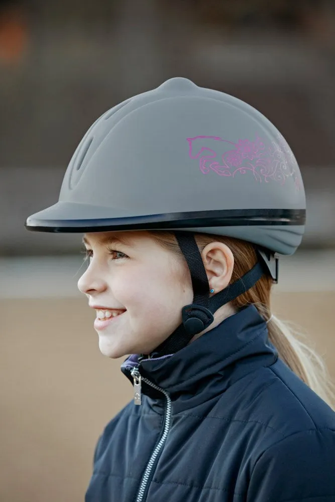Covalliero Casco Equitazione Bambini grigio 52-55 cm