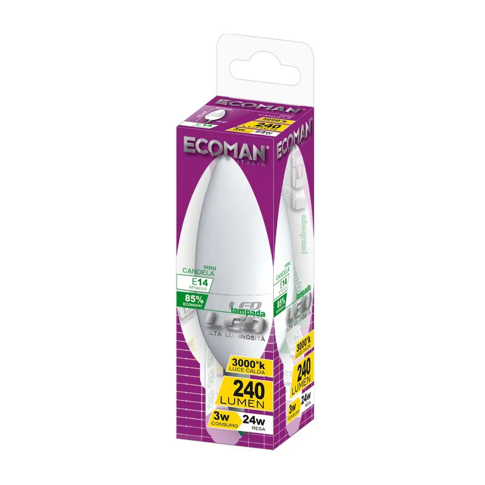 Beikircher Grünland mini lampadina LED E14 3W luce fredda