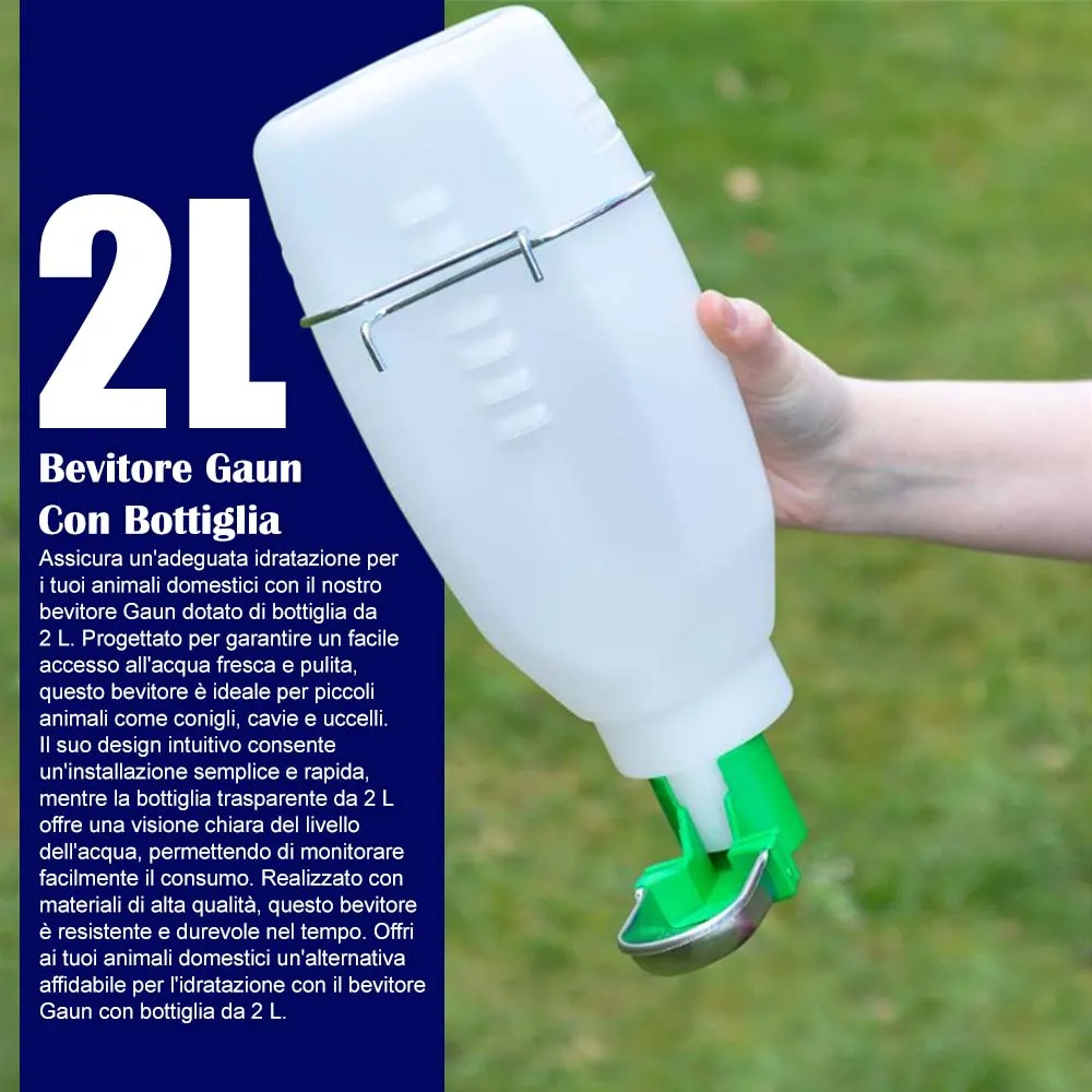 Gaun Abbeveratoio con Bottiglia 2 L per Conigli e Volatili