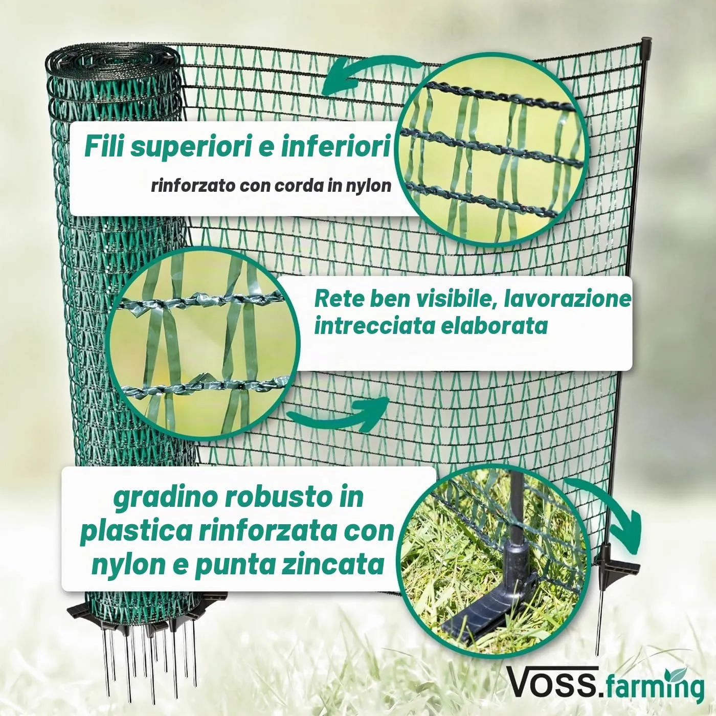 VOSS.farming Classic Rete Perimetrale Verde 20 m x 80 cm