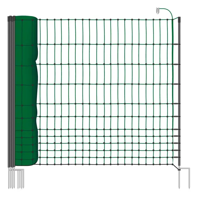 VOSS.farming Classic Rete Pollame Elettrificabile 50 m 112 cm Verde 16 Pali