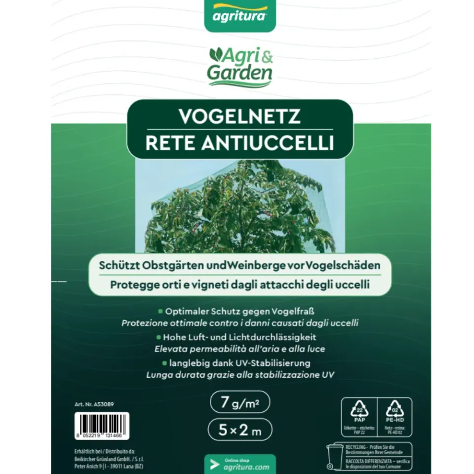 Beikircher Grünland Agritura Rete Antipiccioni 7g/mq Orto e Frutta