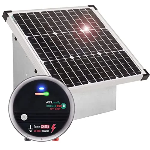 VOSS.farming Duo DV80 elettrificatore recinto 12V kit solare 35W 5J