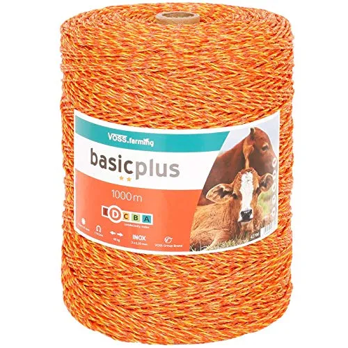 VOSS.farming filo recinto elettrico 1000m arancione inox