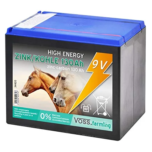 VOSS.farming batteria 9V zinco-carbonio 130Ah recinto