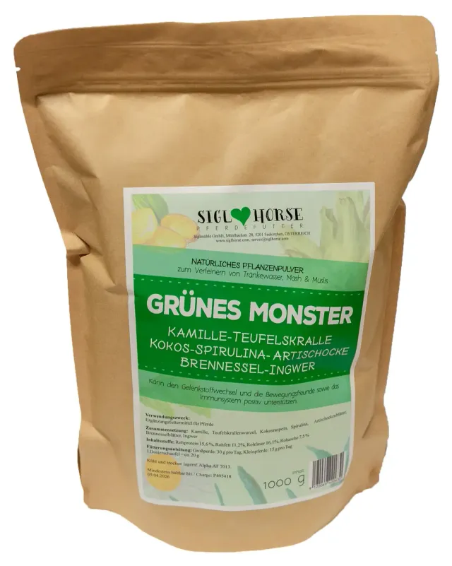 Siglhorse Grünes Monster integratore cavalli erbe 15-30 g