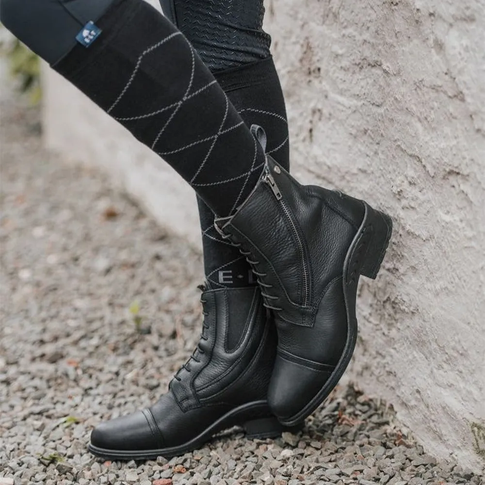 Newcastle Jodhpur Lace stivali equitazione pelle neri