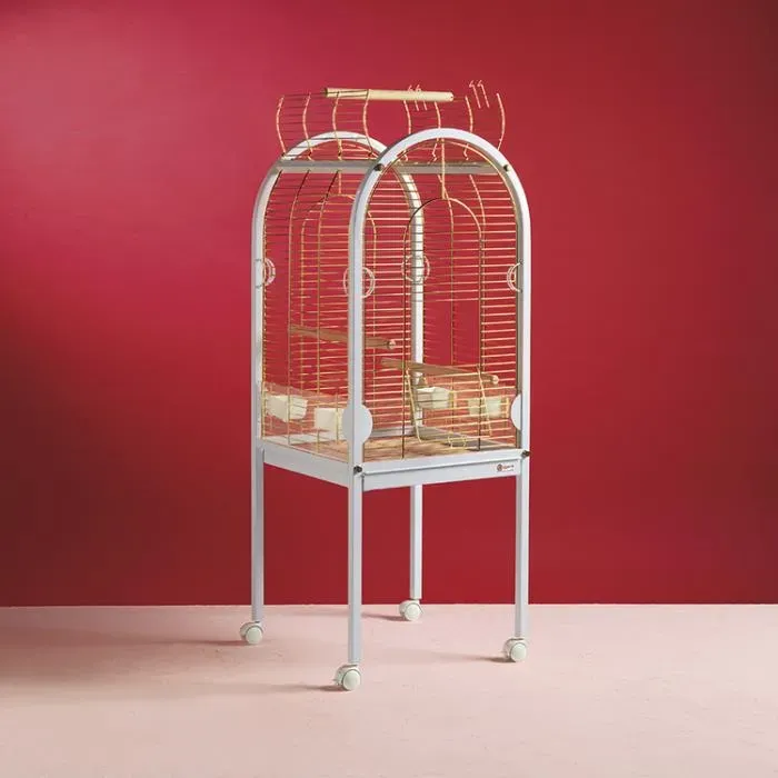 Il Verde Mondo Sarah gabbia pappagalli 55x55 bianca con ruote