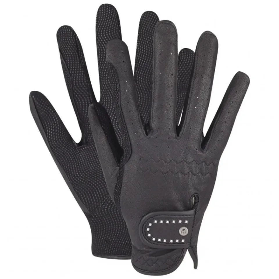 Allrounder Guanti equitazione invernali nero argento grip caldo
