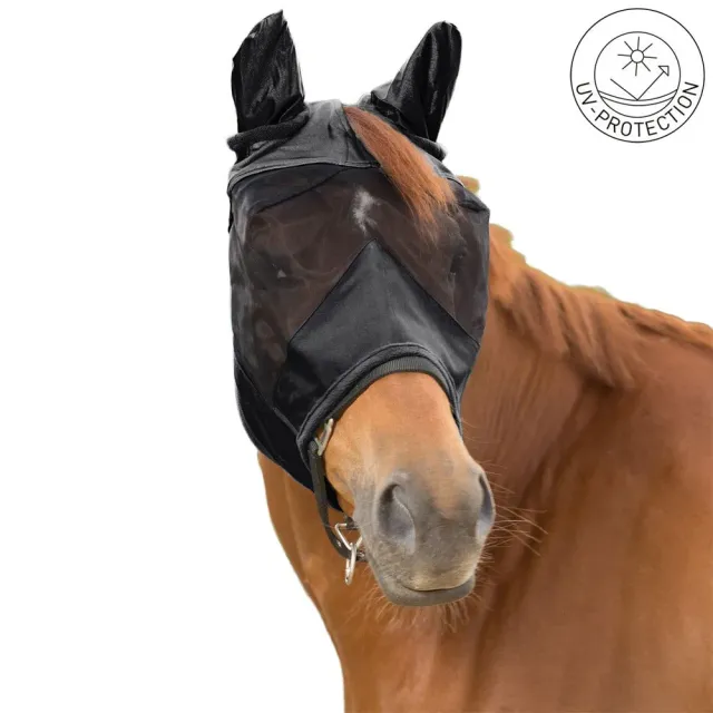 Beikircher Grünland Premium maschera antimosche cavallo nera con orecchie