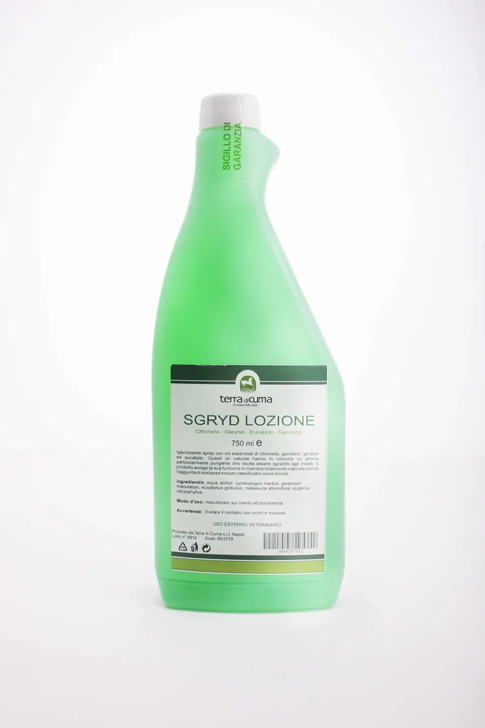 Terra di Cuma Sgryd Lozione Spray Antizanzare 750 ml Citronella