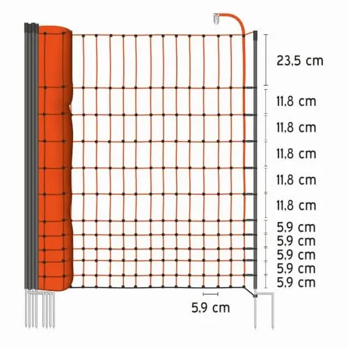 VOSS.farming Classic rete pollame elettrica 25 m 112 cm arancione