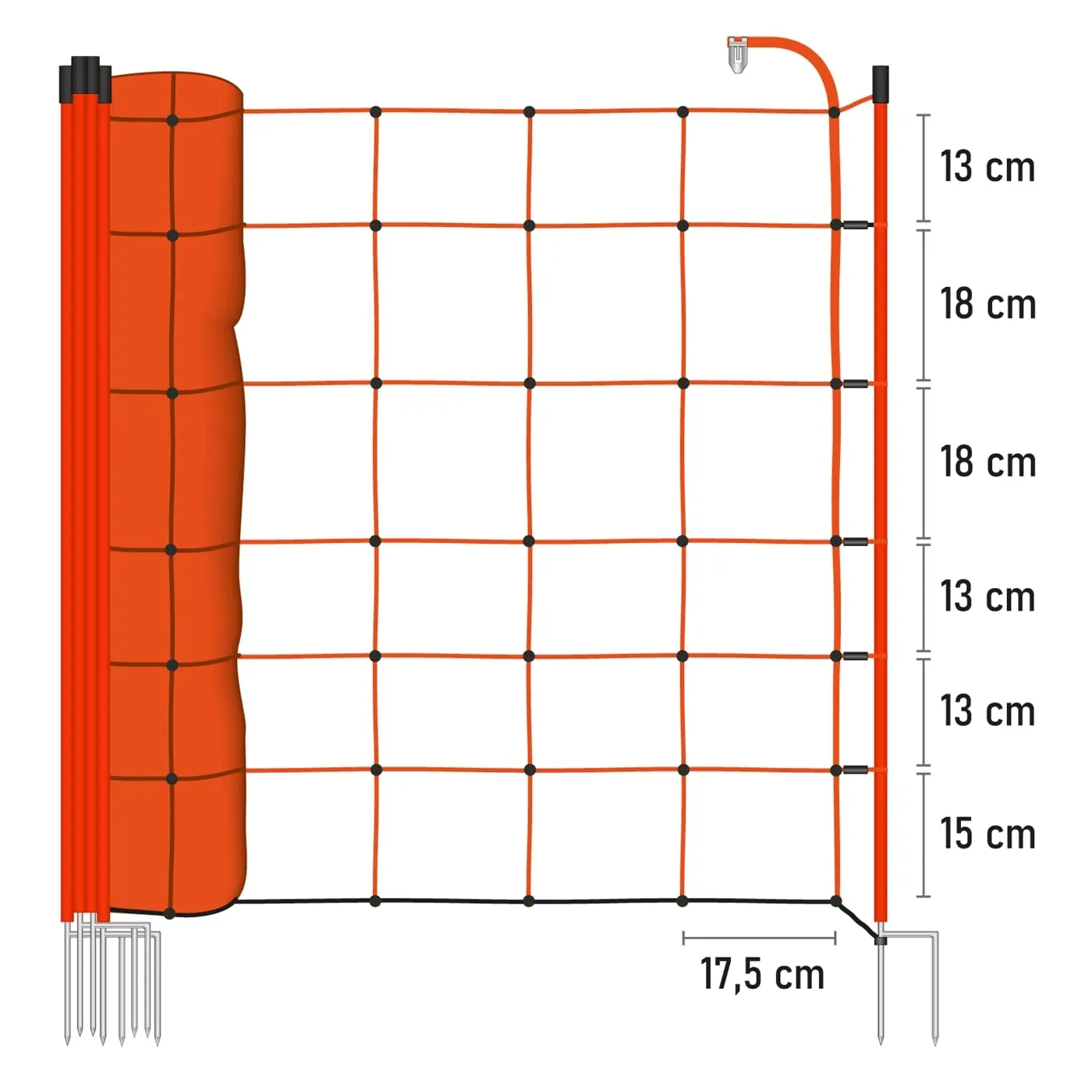 VOSS.farming Basic rete elettrica pecore 50m 90cm arancione