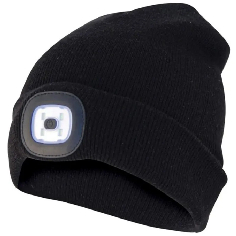 Berretto bambini con luce LED ricaricabile antracite caldo