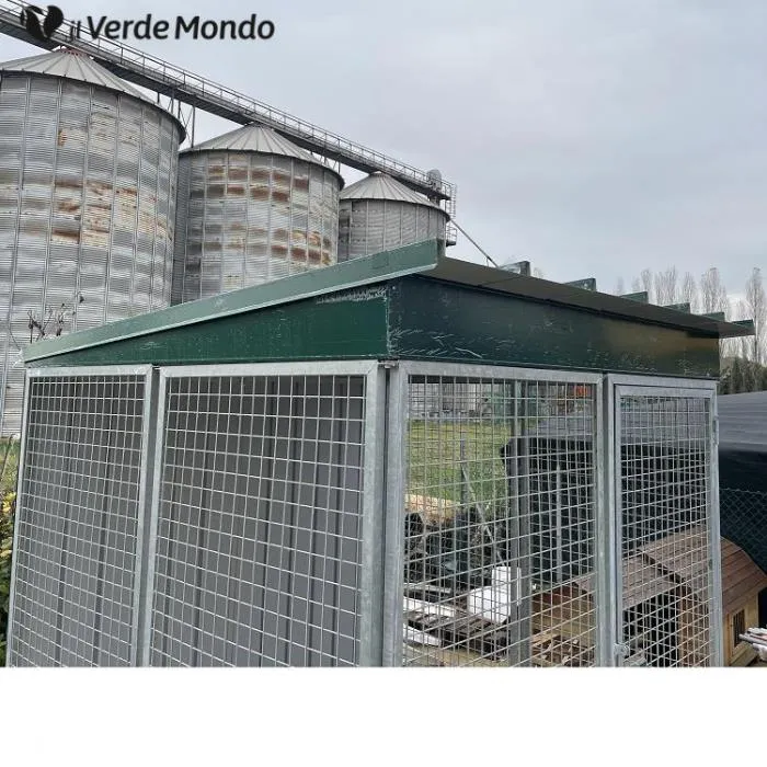 Il Verde Mondo recinto cani in ferro 191x191x200H con tetto