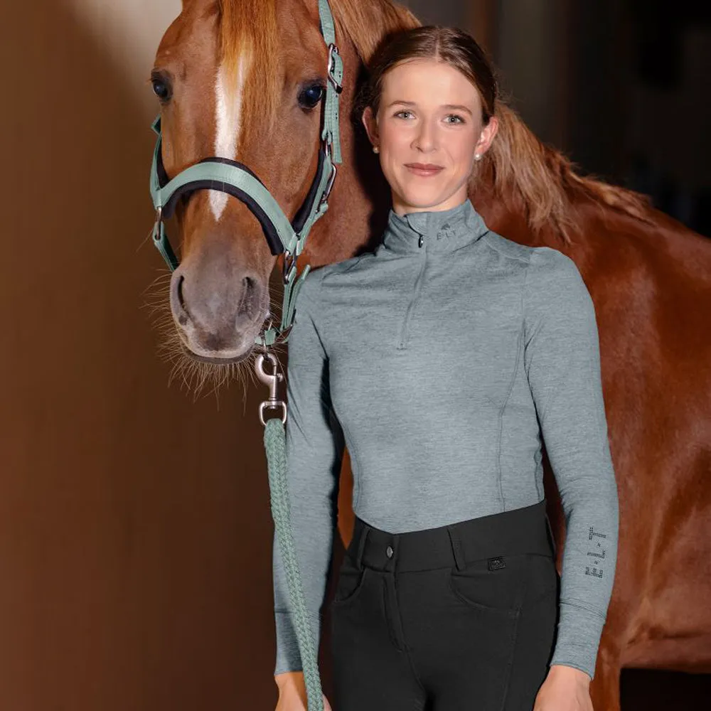 Milano maglia zip equitazione donna nera traspirante