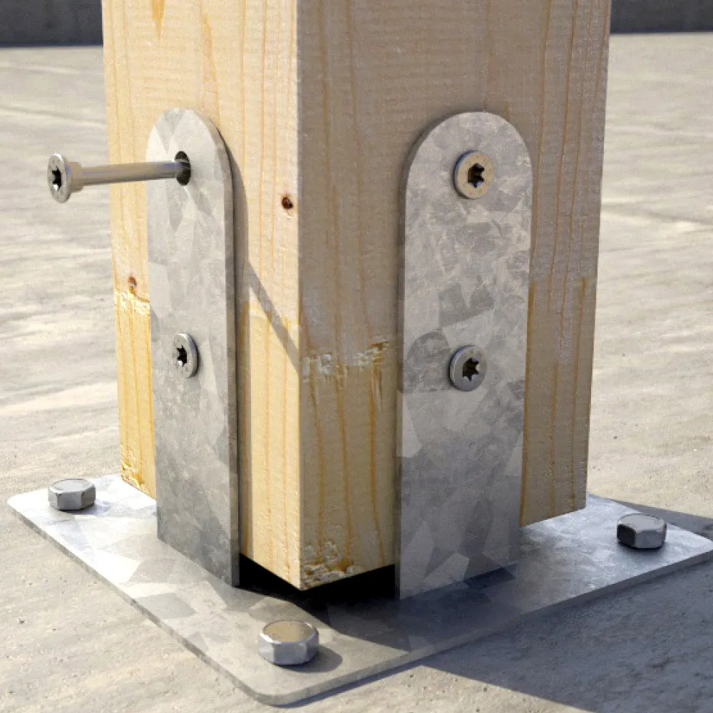 Beikircher base per pali con manicotto acciaio zincato