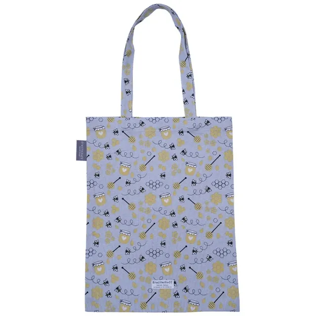 Shopper cotone Bee grigia 35x45 cm borsa spesa