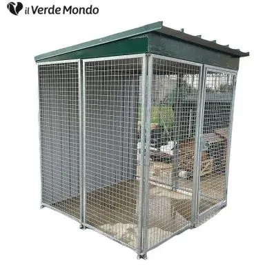 Il Verde Mondo recinto cani in ferro 191x191x200H con tetto