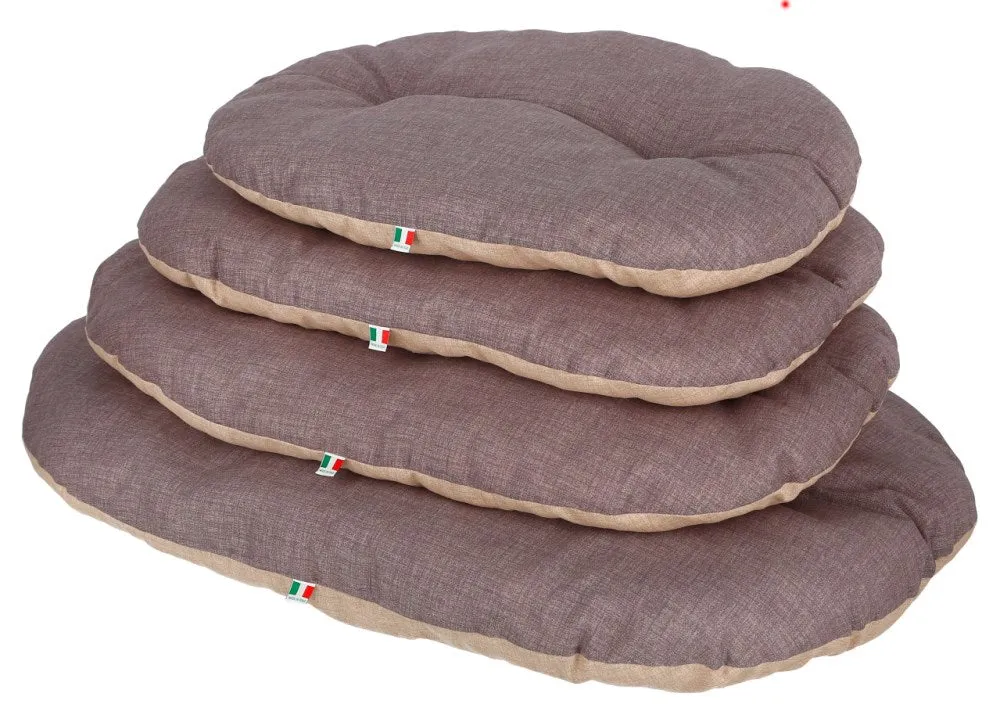 Loneta cuscino cane ovale 92x64 cm beige cotone