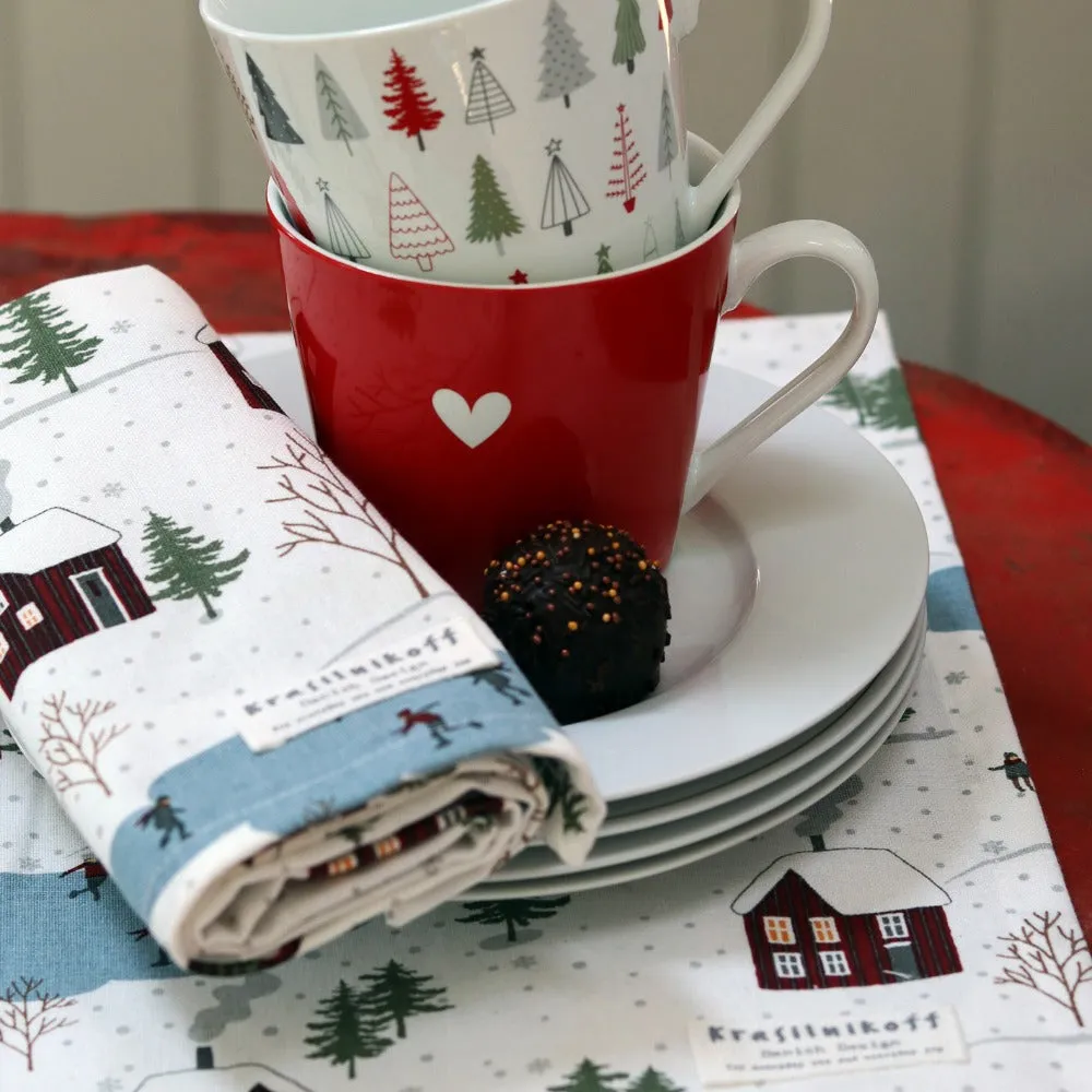 Krasilnikoff Tazza mug porcellana cuore blu fatto a mano