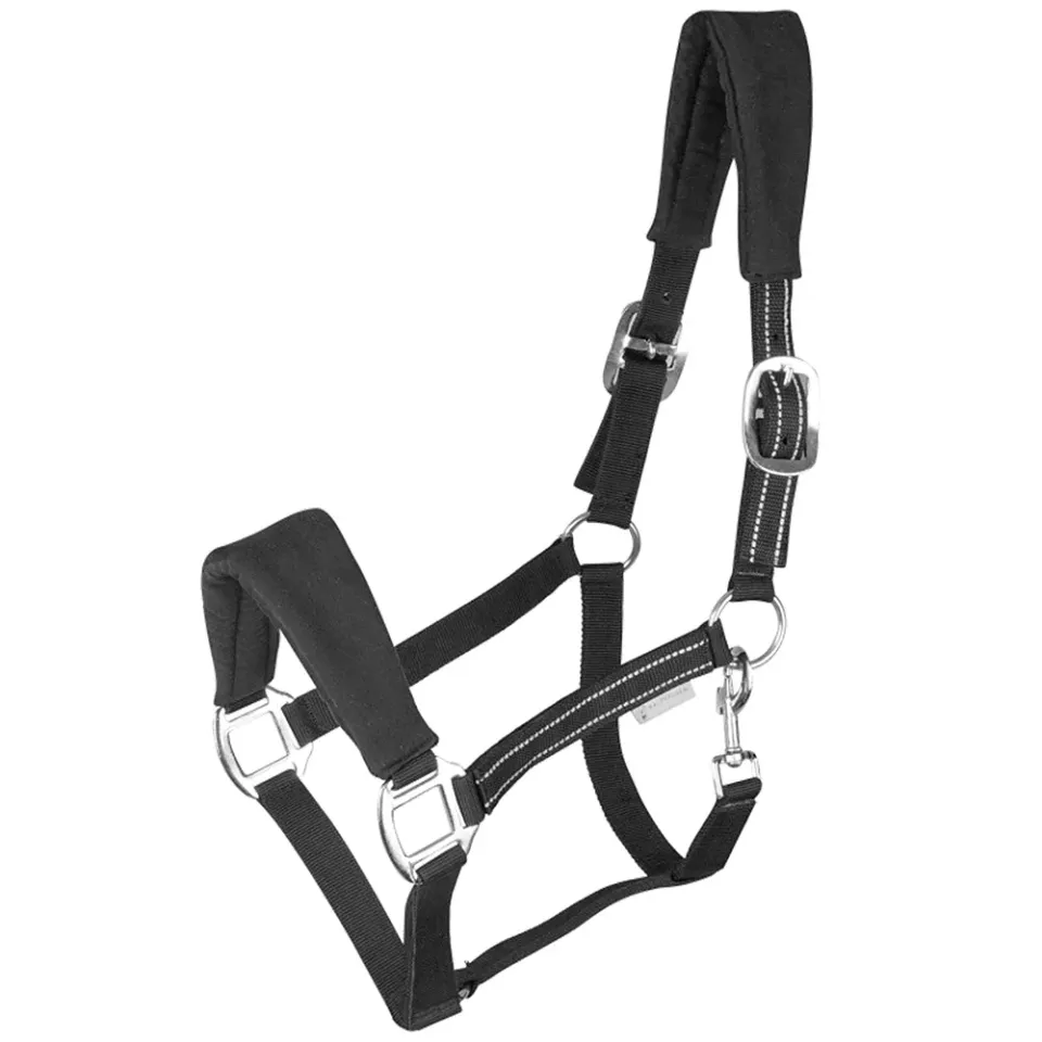 Cavezza Alcantara Imbottita per Cavallo Marrone Nero