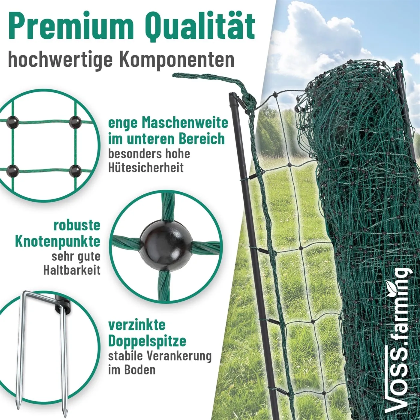VOSS.farming farmNET rete polli 25m 112cm non elettrificabile