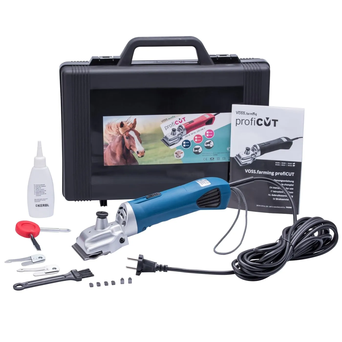 Voss.farming profiCUT tosatrice cavalli blu 200W silenziosa