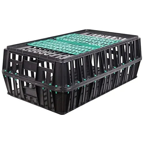 VOSS.farming Gabbia Trasporto Pollame 83x50,5x31 cm Porta Scorrevole