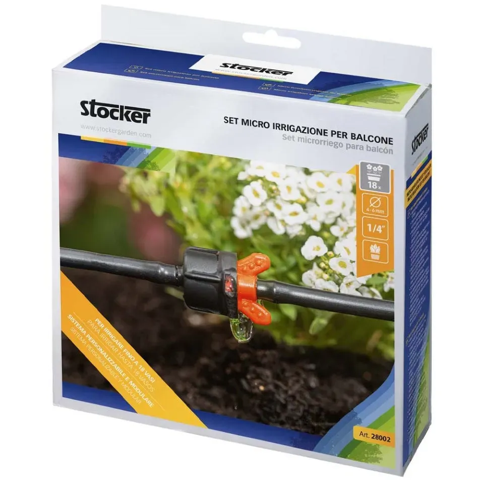 Beikircher Grünland kit microirrigazione balcone tubo 4-6mm 18 vasi