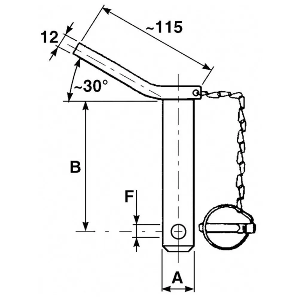 Beikircher spinotto maniglia 19x130 copiglia catena
