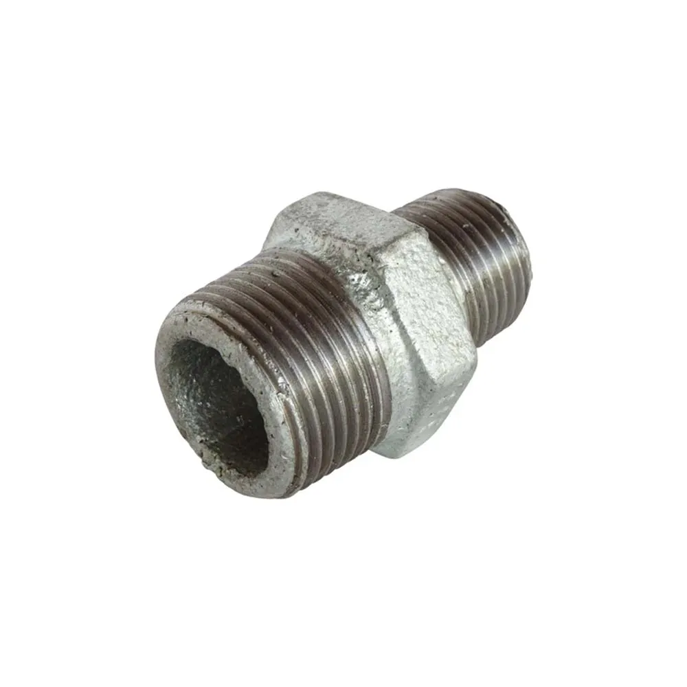 Nipplo doppio ridotto maschio ghisa zincata 3/4x1/2