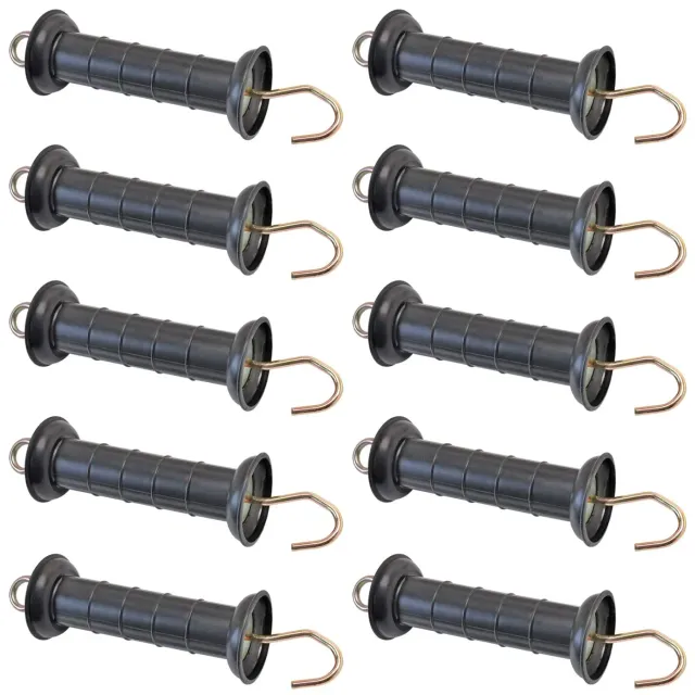 VOSS.farming Dox maniglia recinzione elettrica 10 pz nera