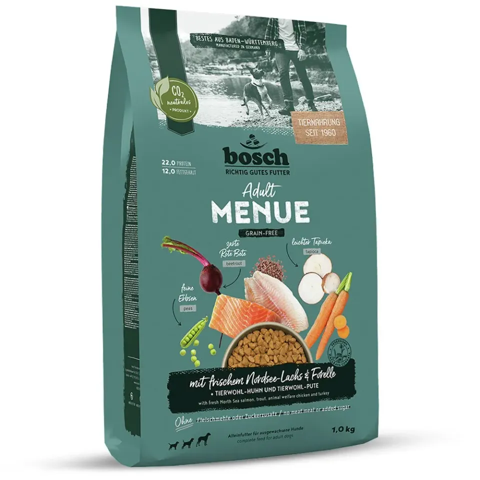 Bosch Menu Adult Salmone Trota crocchette 1 kg grain free