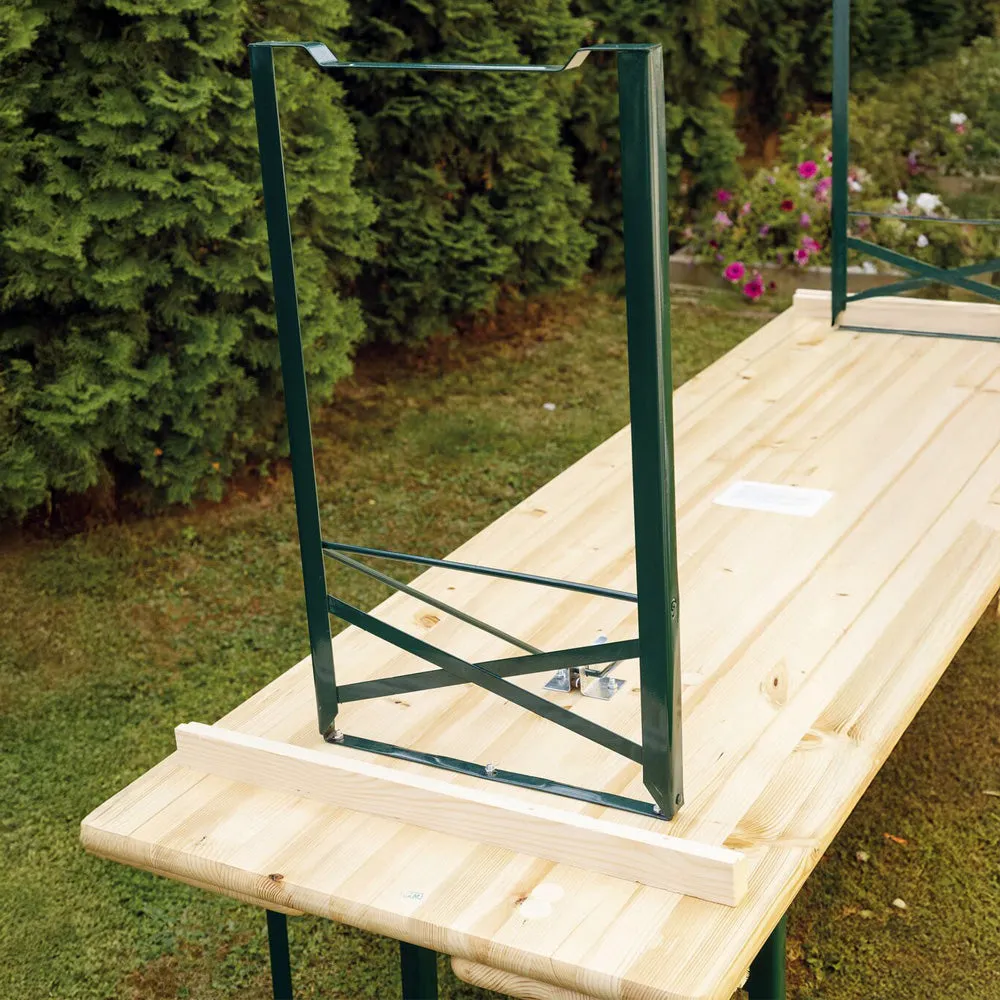 Beikircher Grünland set birreria legno 220x70 pieghevole 3 pezzi