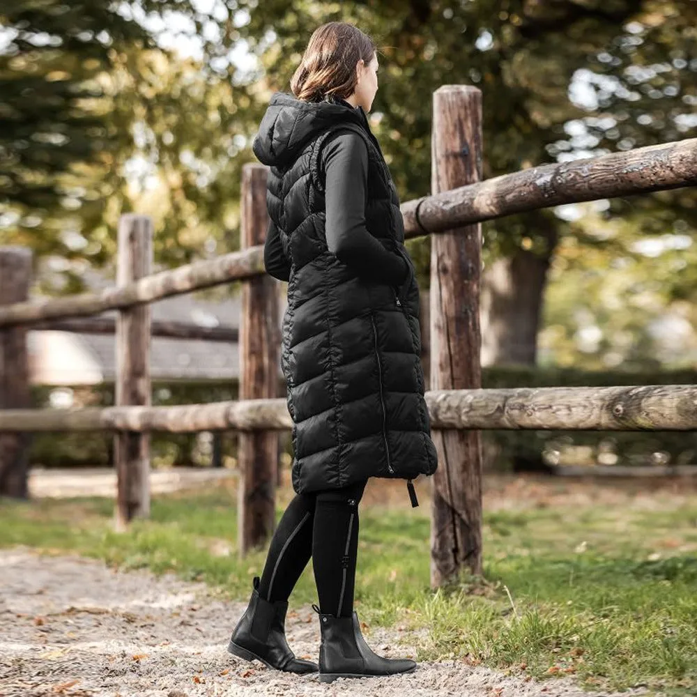 Beikircher Ostende gilet donna trapuntato lungo nero antivento