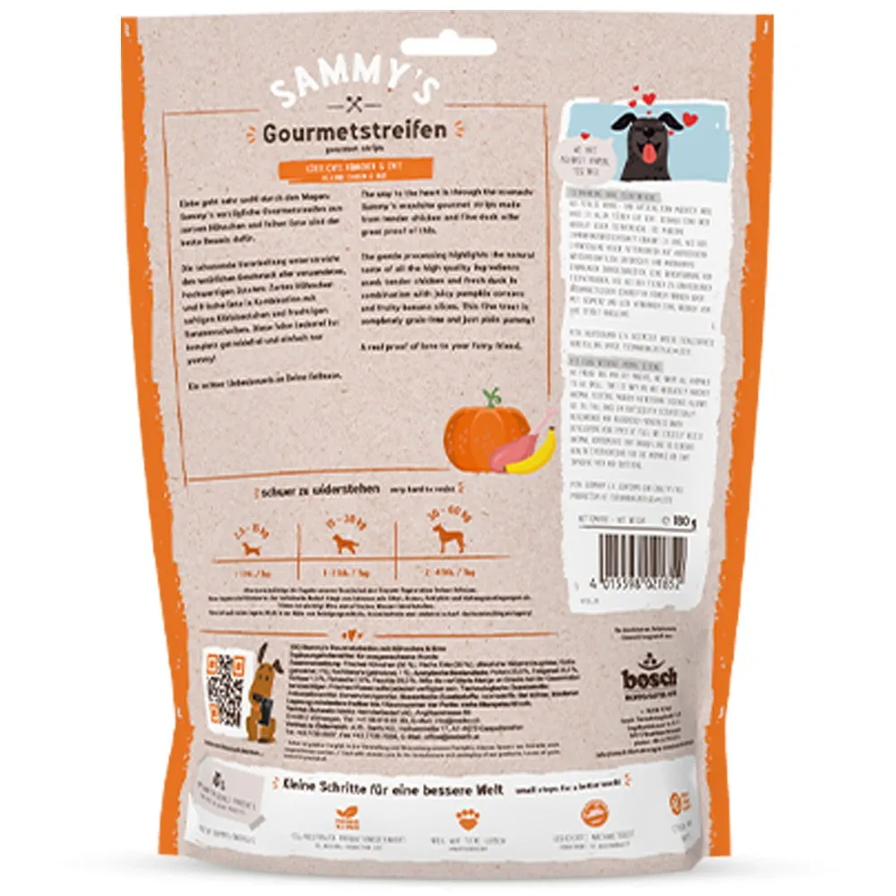 Bosch Sammy's Gourmet Strips snack cane pollo e anatra grain free