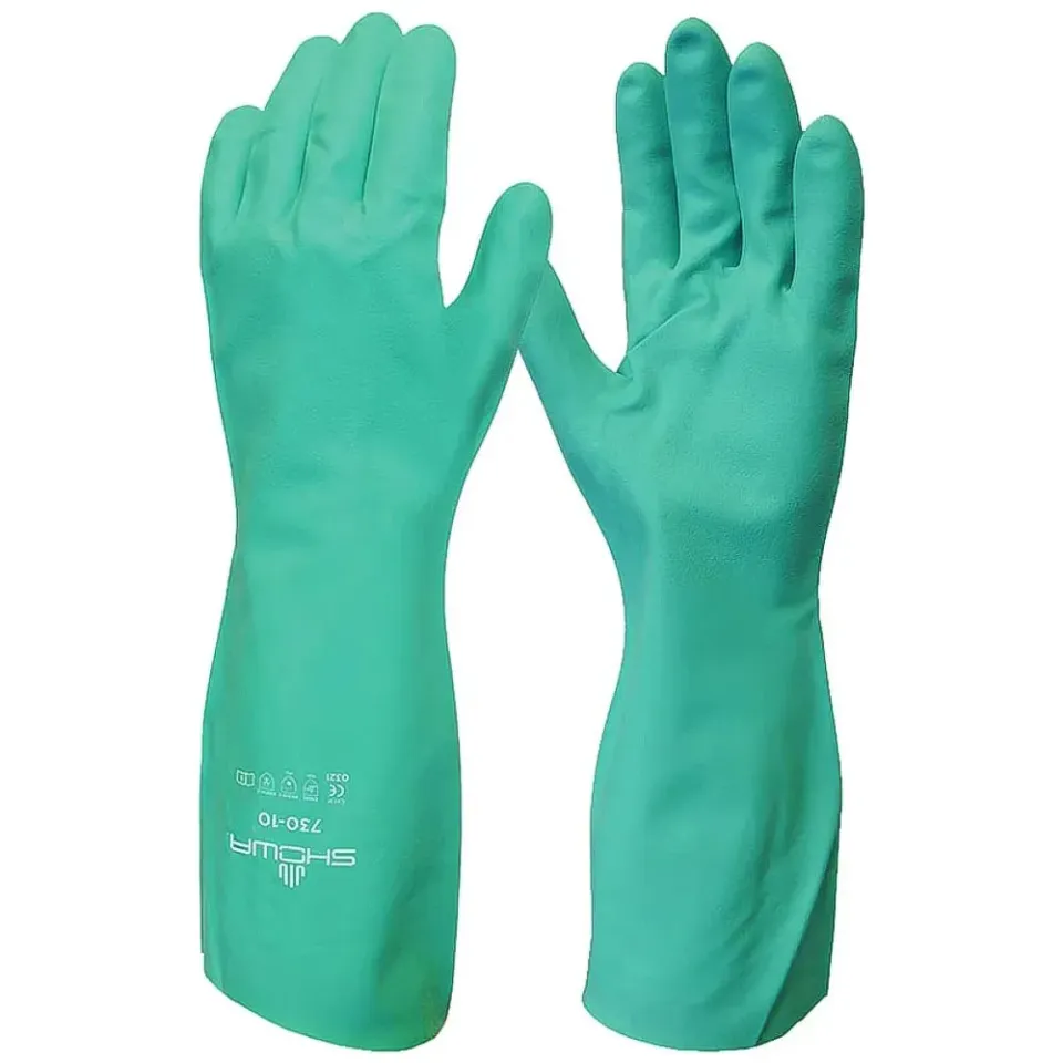 Showa 730 guanti chimici nitrile presa umida M L XL