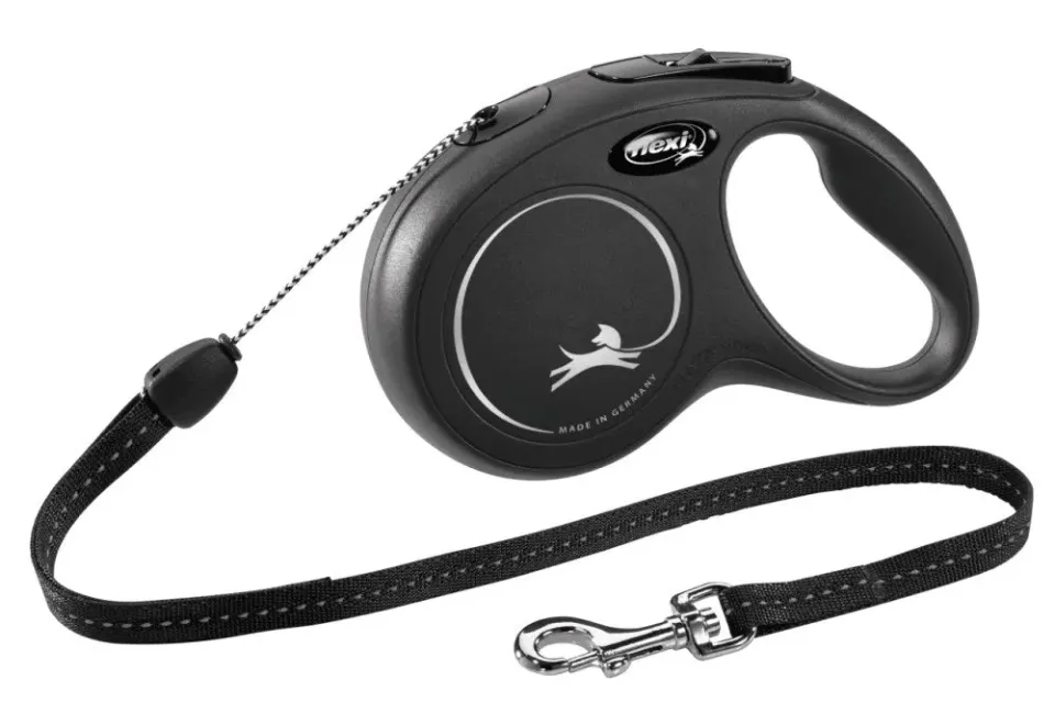 Flexi New Classic S guinzaglio corda 8 m nero 12 kg