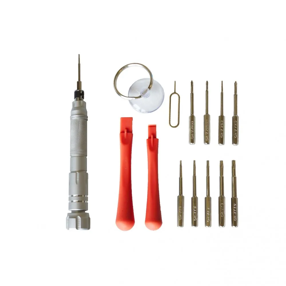 Kit riparazione smartphone tablet 15 pezzi precisione