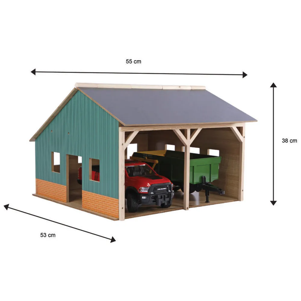 Beikircher Grünland Farm Shed capannone giocattolo 2 posti 1:16 legno