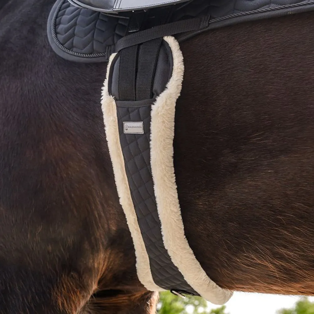 Sottopancia cavallo luna lungo teddy fleece nero 100-145 cm