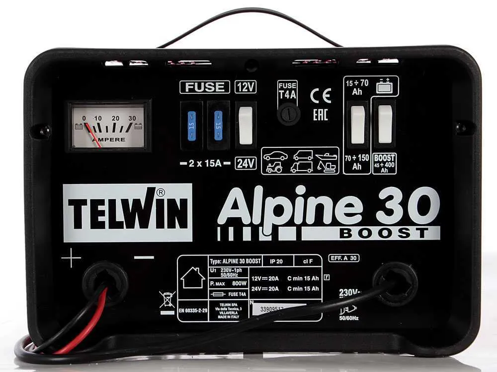 Telwin Alpine 30 Boost caricabatterie avviatore 12-24V